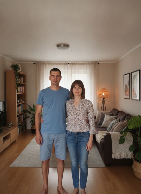 Семья дома, одна локация — 5 кадров — Родители