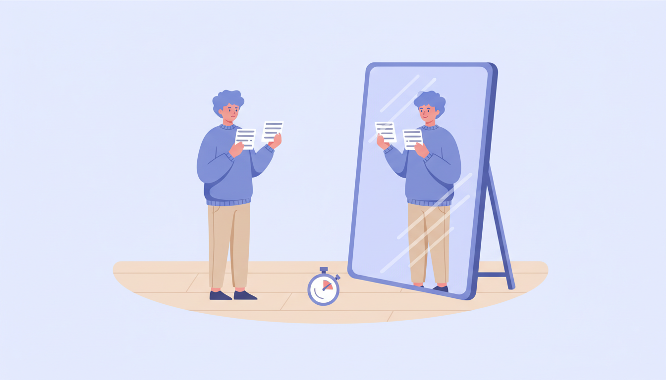 Репетиция защитной речи с секундомером