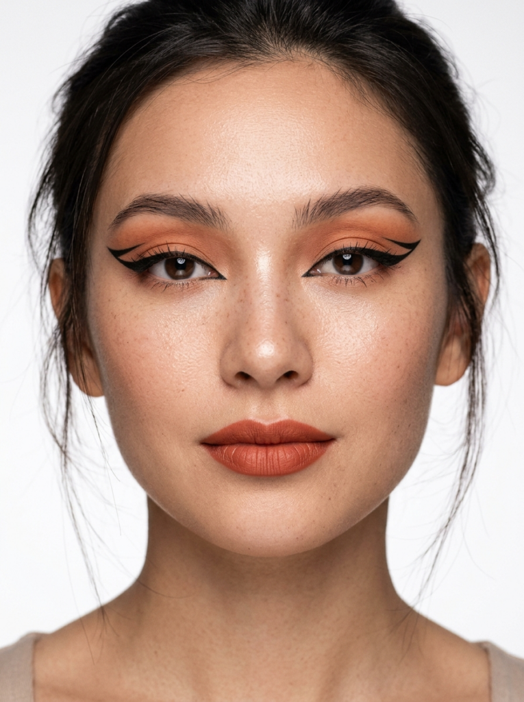 Пример по промту: Photorealistic beauty photo: close-up of a woman's face around 25, focus on the makeup — g