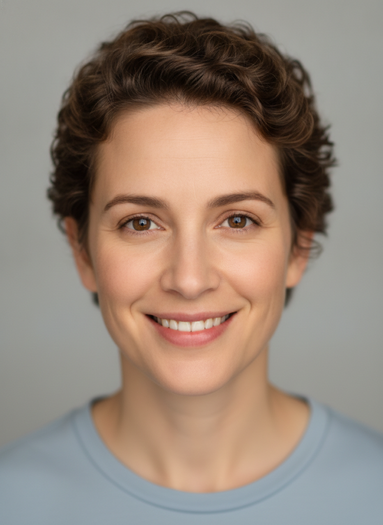 Пример по промту: Photorealistic portrait for a profile picture: a person around 30, close-up of head and sh