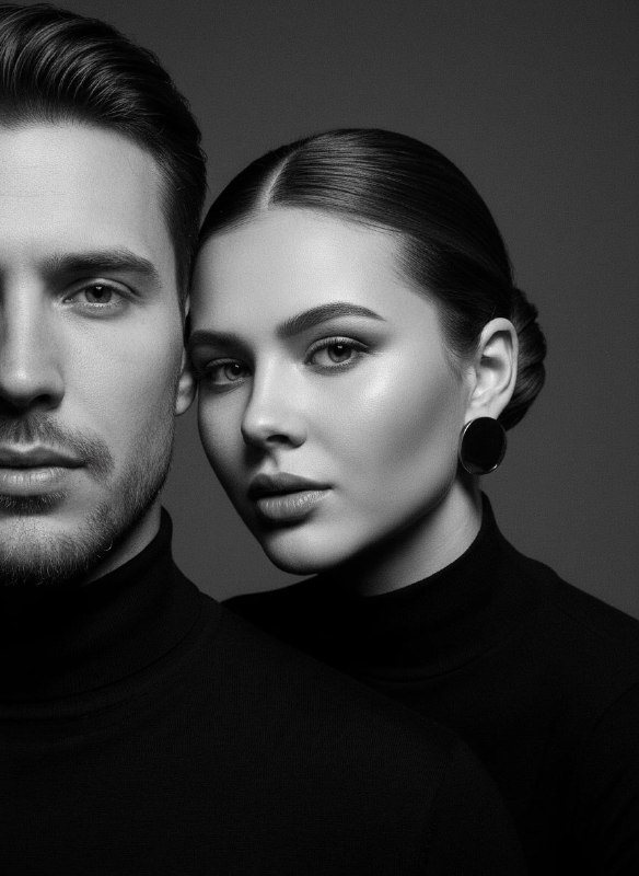 Элегантный парный портрет в черном