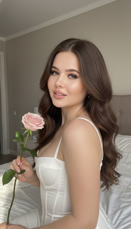 Нежный портрет девушки с розой