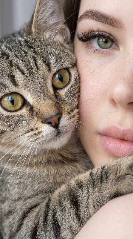 Крупный план с любимым котом